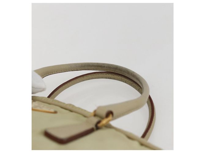 PRADA Borsa a mano in nylon avorio oro Auth 158011 D'oro Crudo - vista 8