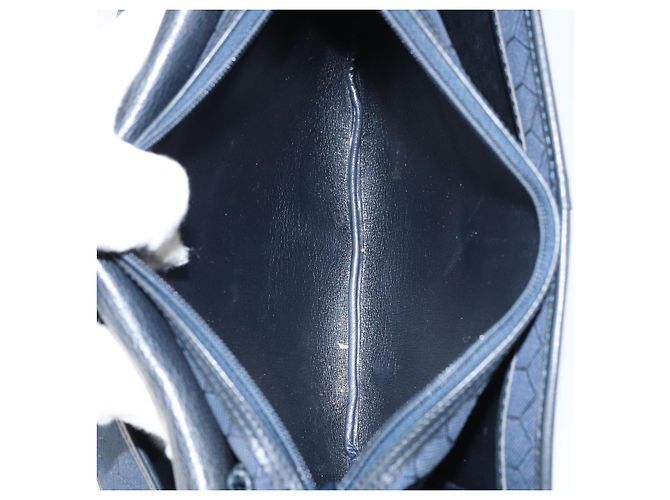 Borsa a Spalla in Tela Honeycomb Christian Dior Blu Navy Oro Auth fm5004 D'oro - vista 12