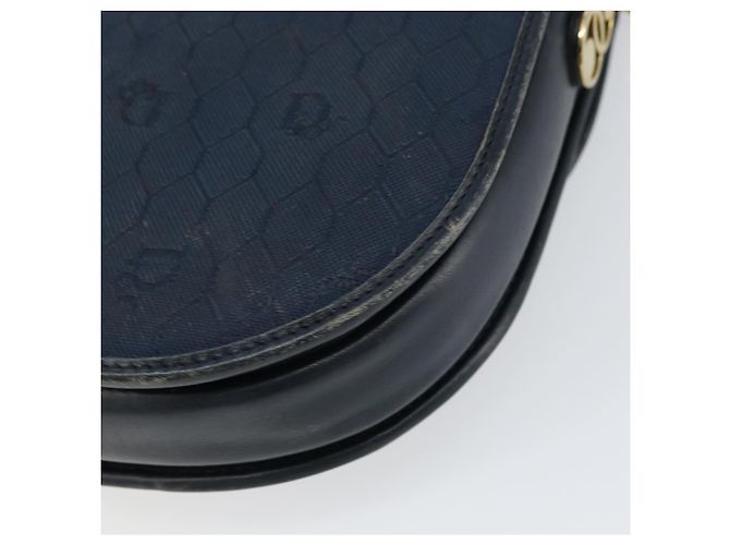 Borsa a Spalla in Tela Honeycomb Christian Dior Blu Navy Oro Auth fm5004 D'oro - vista 16