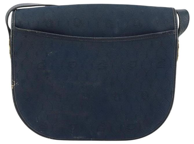 Borsa a Spalla in Tela Honeycomb Christian Dior Blu Navy Oro Auth fm5004 D'oro - vista 2