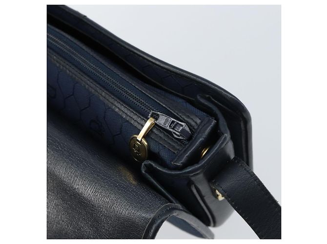 Borsa a Spalla in Tela Honeycomb Christian Dior Blu Navy Oro Auth fm5004 D'oro - vista 20
