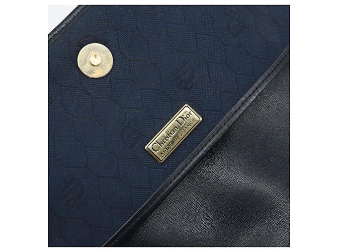 Borsa a Spalla in Tela Honeycomb Christian Dior Blu Navy Oro Auth fm5004 D'oro - vista 21