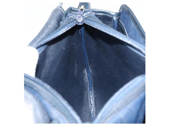 Borsa a Spalla in Tela Honeycomb Christian Dior Blu Navy Oro Auth fm5004 D'oro - vista 22