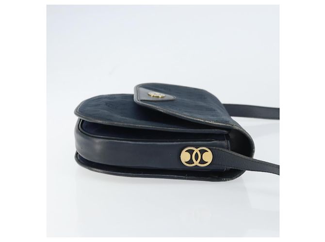 Borsa a Spalla in Tela Honeycomb Christian Dior Blu Navy Oro Auth fm5004 D'oro - vista 3