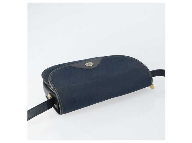 Borsa a Spalla in Tela Honeycomb Christian Dior Blu Navy Oro Auth fm5004 D'oro - vista 6