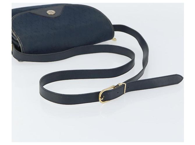 Borsa a Spalla in Tela Honeycomb Christian Dior Blu Navy Oro Auth fm5004 D'oro - vista 7