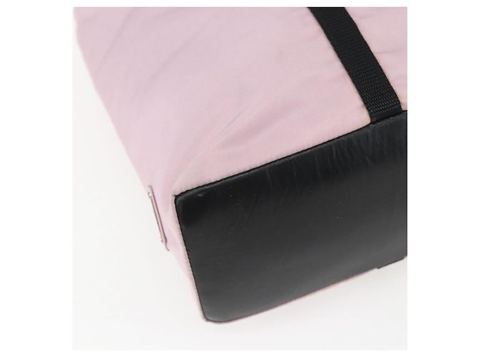 Borsa Tote Prada in nylon rosa argento Auth 158422 - vista 15