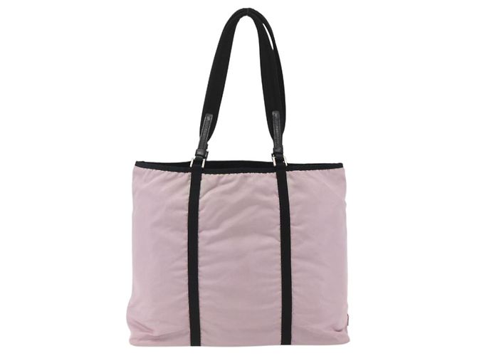 Borsa Tote Prada in nylon rosa argento Auth 158422 - vista 2