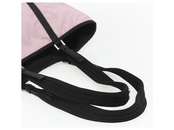 Borsa Tote Prada in nylon rosa argento Auth 158422 - vista 7