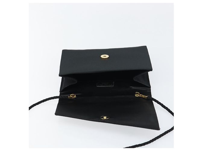 Borsa a Spalla Christian Dior Nylon Nero Oro Auth 160677 D'oro - vista 10