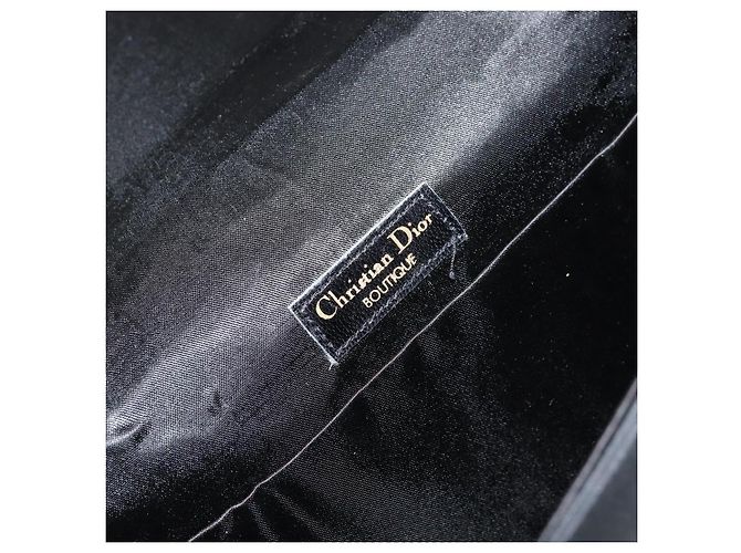 Borsa a Spalla Christian Dior Nylon Nero Oro Auth 160677 D'oro - vista 11