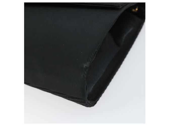 Borsa a Spalla Christian Dior Nylon Nero Oro Auth 160677 D'oro - vista 14