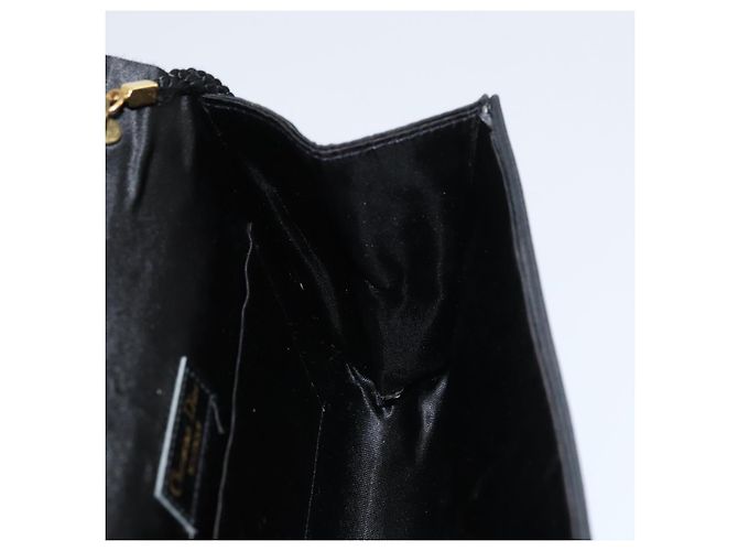 Borsa a Spalla Christian Dior Nylon Nero Oro Auth 160677 D'oro - vista 17