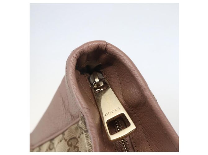 Borsa Tote GG Canvas Gucci Beige Oro 323671 Auth ka1137 D'oro - vista 10