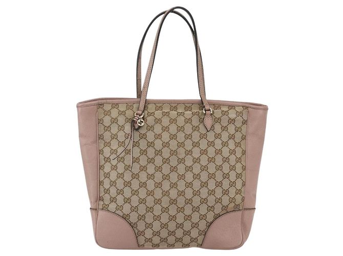 Borsa Tote GG Canvas Gucci Beige Oro 323671 Auth ka1137 D'oro - vista 13