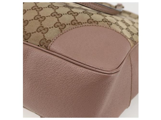 Borsa Tote GG Canvas Gucci Beige Oro 323671 Auth ka1137 D'oro - vista 16
