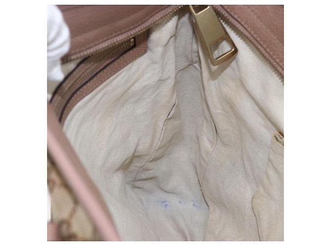 Borsa Tote GG Canvas Gucci Beige Oro 323671 Auth ka1137 D'oro - vista 21