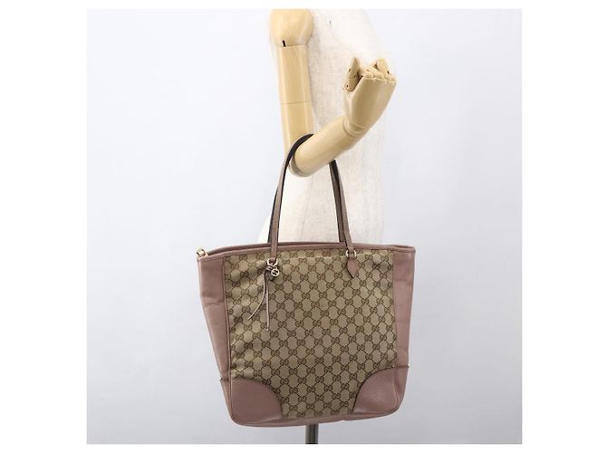Borsa Tote GG Canvas Gucci Beige Oro 323671 Auth ka1137 D'oro - vista 24