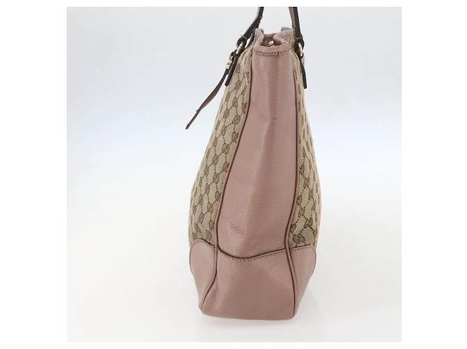 Borsa Tote GG Canvas Gucci Beige Oro 323671 Auth ka1137 D'oro - vista 4