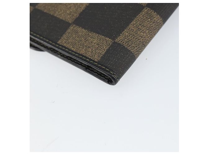 Pequin FENDI Pecan Canvas Long Wallet Black Brown Black Brown Auth 158174 - view 14