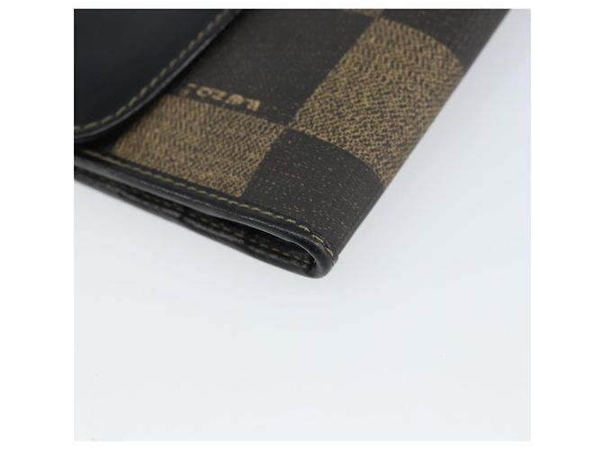 Pequin FENDI Pecan Canvas Long Wallet Black Brown Black Brown Auth 158174 - view 16
