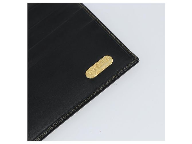 Pequin FENDI Pecan Canvas Long Wallet Black Brown Black Brown Auth 158174 - view 18