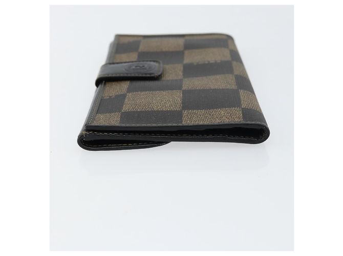 Pequin FENDI Pecan Canvas Long Wallet Black Brown Black Brown Auth 158174 - view 4