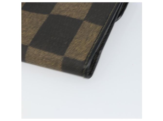 Pequin FENDI Pecan Canvas Long Wallet Black Brown Black Brown Auth 158174 - view 7