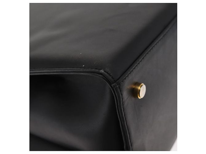 Borsa Tote Gancini in pelle nera e oro Salvatore Ferragamo Auth 157259 Nero D'oro - vista 16