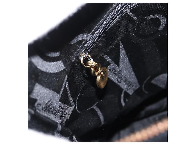 Borsa Tote Gancini in pelle nera e oro Salvatore Ferragamo Auth 157259 Nero D'oro - vista 20