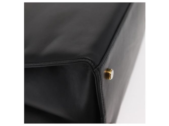 Borsa Tote Gancini in pelle nera e oro Salvatore Ferragamo Auth 157259 Nero D'oro - vista 8