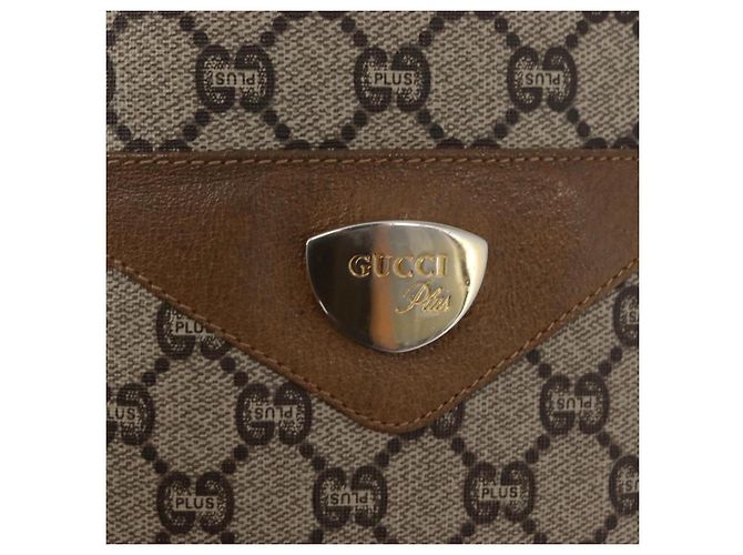 Borsa tote in PVC beige e oro della linea Sherry GG Plus Supreme di GUCCI Auth BA9029 D'oro - vista 18