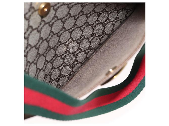 Borsa tote in PVC beige e oro della linea Sherry GG Plus Supreme di GUCCI Auth BA9029 D'oro - vista 21