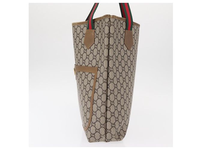 Borsa tote in PVC beige e oro della linea Sherry GG Plus Supreme di GUCCI Auth BA9029 D'oro - vista 3