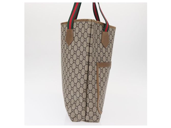 Borsa tote in PVC beige e oro della linea Sherry GG Plus Supreme di GUCCI Auth BA9029 D'oro - vista 5