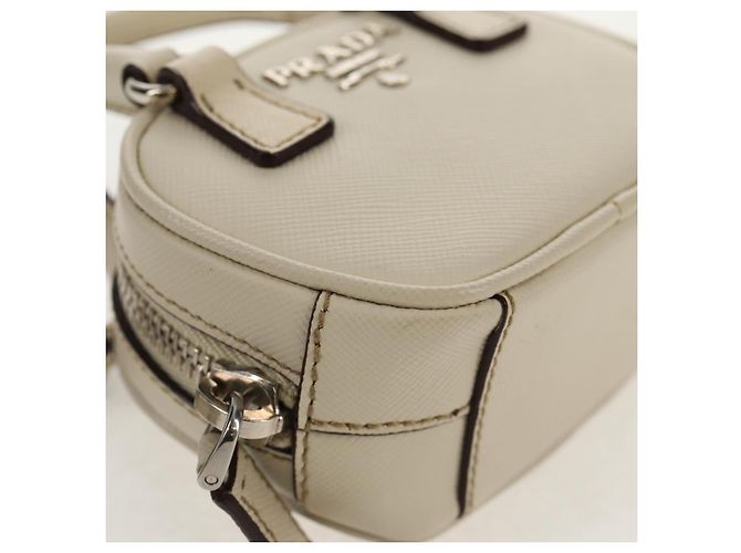 Saffiano Prada Pochette Safiano Avorio Argento Auth 157955V Crudo - vista 15