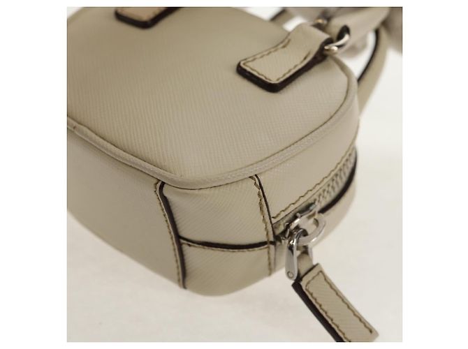 Saffiano Prada Pochette Safiano Avorio Argento Auth 157955V Crudo - vista 18