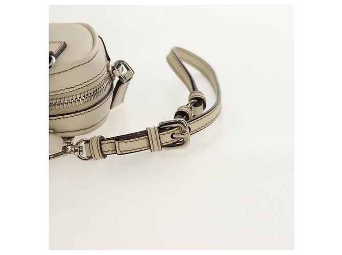 Saffiano Prada Pochette Safiano Avorio Argento Auth 157955V Crudo - vista 19