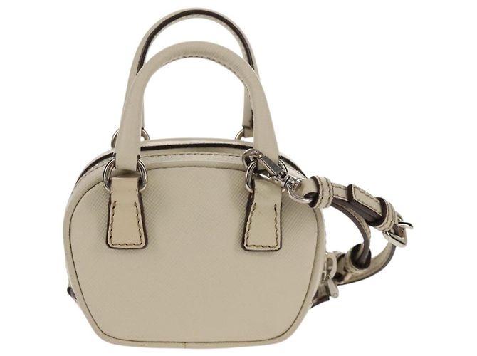 Saffiano Prada Pochette Safiano Avorio Argento Auth 157955V Crudo - vista 2