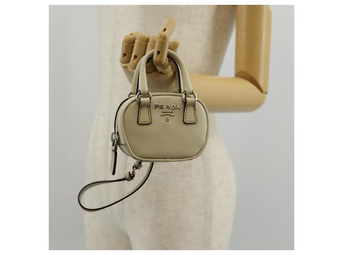 Saffiano Prada Pochette Safiano Avorio Argento Auth 157955V Crudo - vista 26