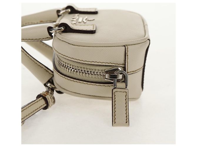 Saffiano Prada Pochette Safiano Avorio Argento Auth 157955V Crudo - vista 3