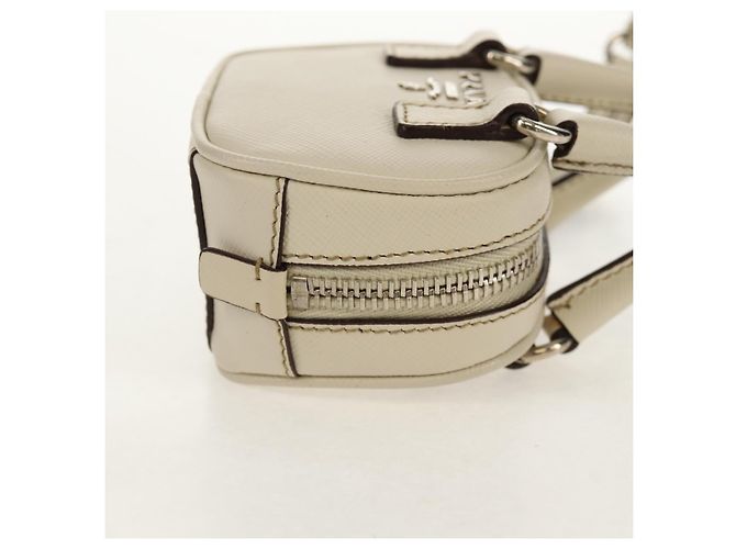 Saffiano Prada Pochette Safiano Avorio Argento Auth 157955V Crudo - vista 4