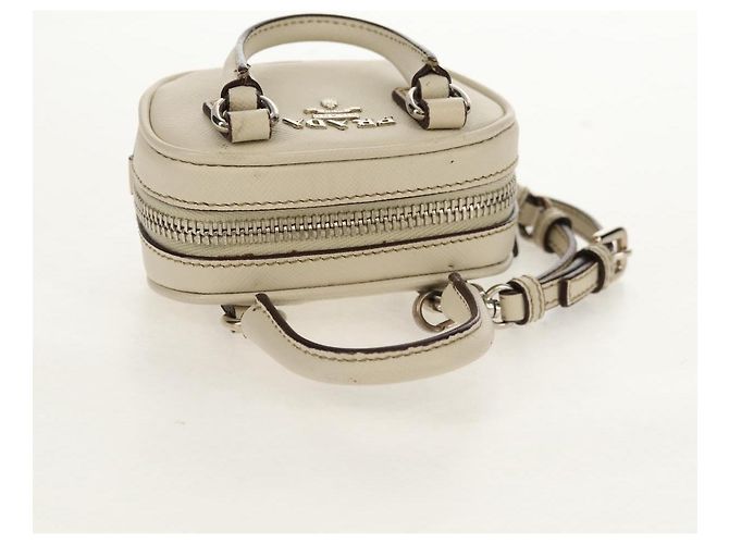 Saffiano Prada Pochette Safiano Avorio Argento Auth 157955V Crudo - vista 6