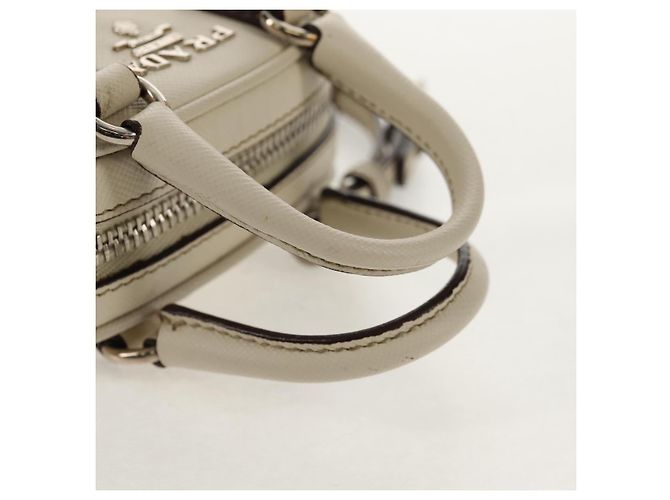 Saffiano Prada Pochette Safiano Avorio Argento Auth 157955V Crudo - vista 7