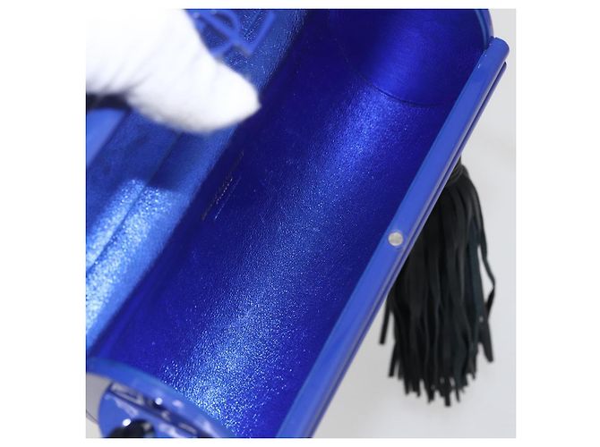 Saint Laurent Borsa a spalla Cassandra in plastica blu Auth 159447SAV - vista 11