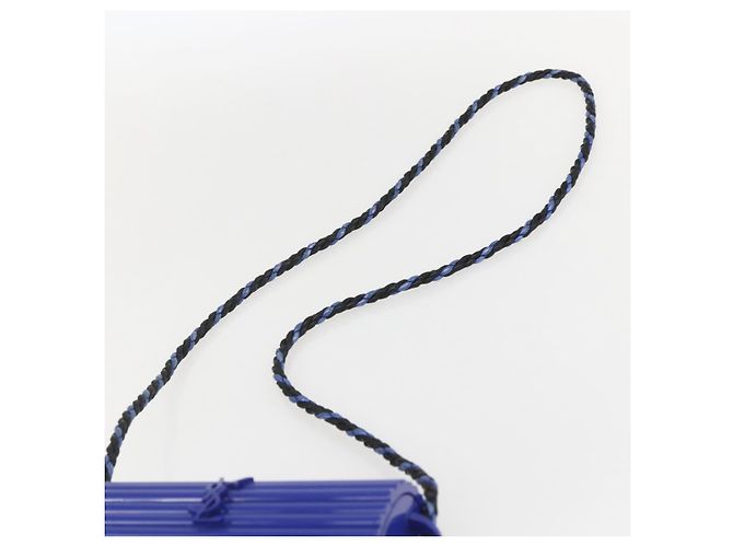 Saint Laurent Borsa a spalla Cassandra in plastica blu Auth 159447SAV - vista 14