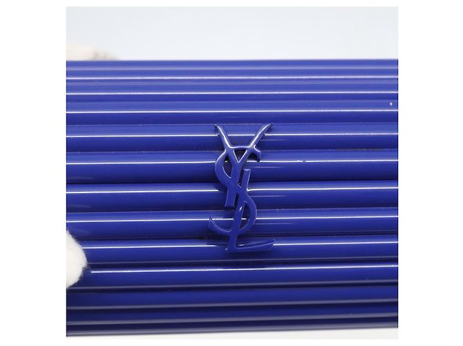 Saint Laurent Borsa a spalla Cassandra in plastica blu Auth 159447SAV - vista 18