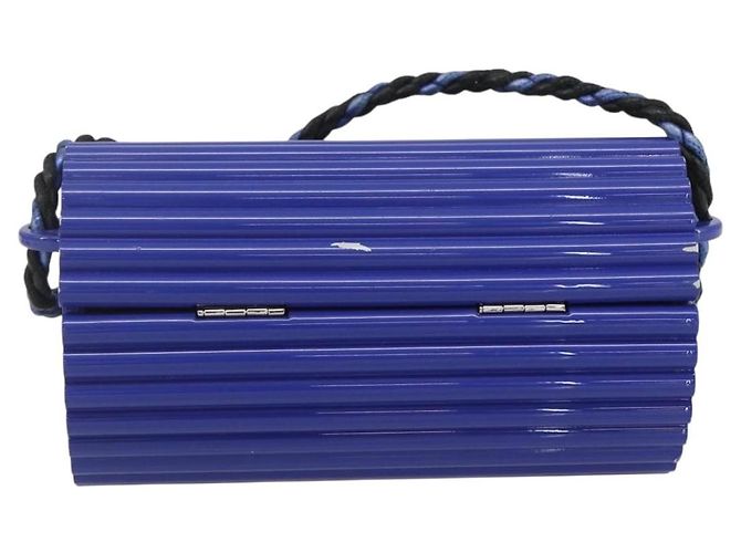 Saint Laurent Borsa a spalla Cassandra in plastica blu Auth 159447SAV - vista 2