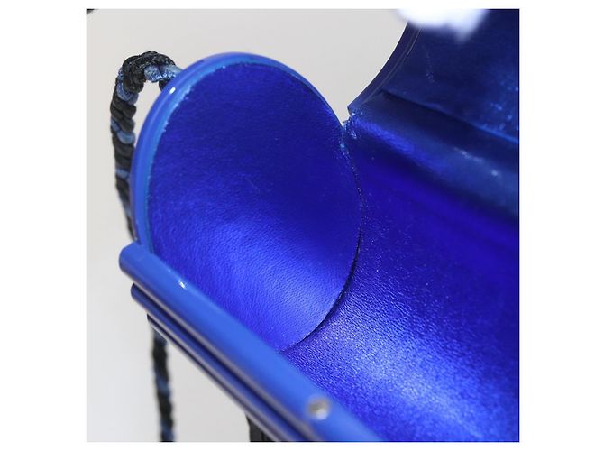 Saint Laurent Borsa a spalla Cassandra in plastica blu Auth 159447SAV - vista 21