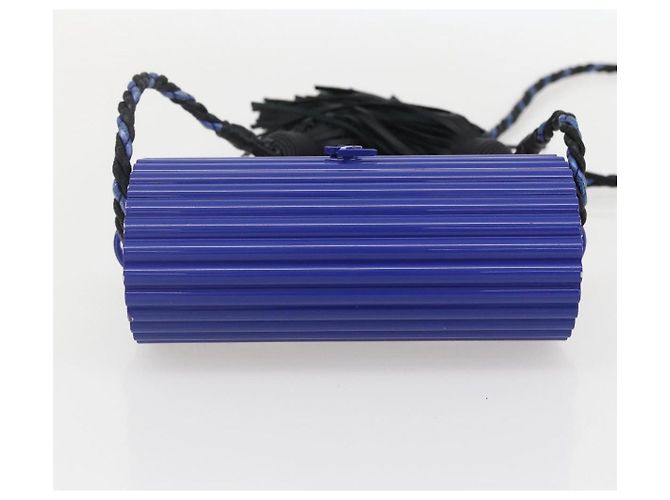 Saint Laurent Borsa a spalla Cassandra in plastica blu Auth 159447SAV - vista 5